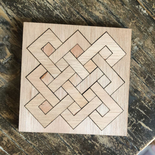 Interwoven Square Wooden Puzzle